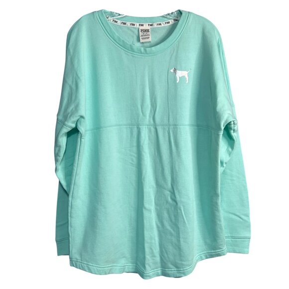 Victorias Secret PINK Long Sleeve Shirt W/ Metallic Dog & Logo - Picture 2 of 4